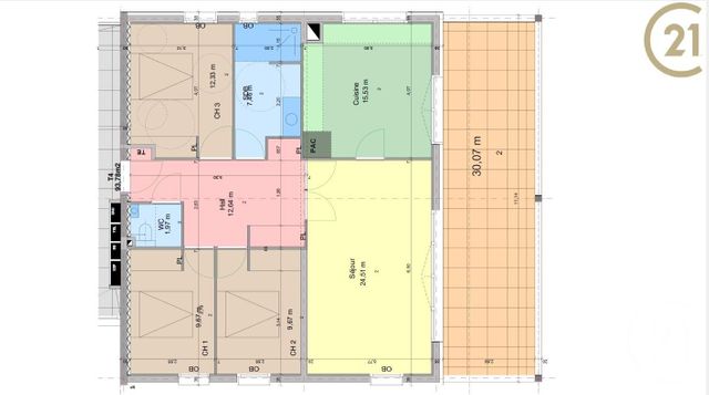 Appartement F4 à vendre - 4 pièces - 94.0 m2 - DOUVAINE - 74 - RHONE-ALPES - Century 21 Villa Urbana