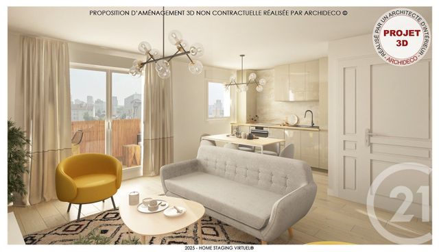 Appartement F2 à vendre - 2 pièces - 46.5 m2 - VILLEURBANNE - 69 - RHONE-ALPES - Century 21 Villa Urbana
