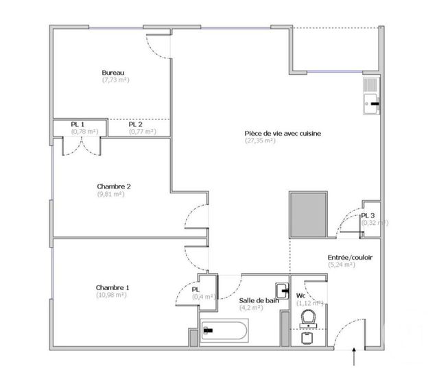 Appartement T4 à vendre - 4 pièces - 68.7 m2 - VILLEURBANNE - 69 - RHONE-ALPES - Century 21 Villa Urbana